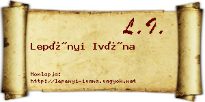 Lepényi Ivána névjegykártya